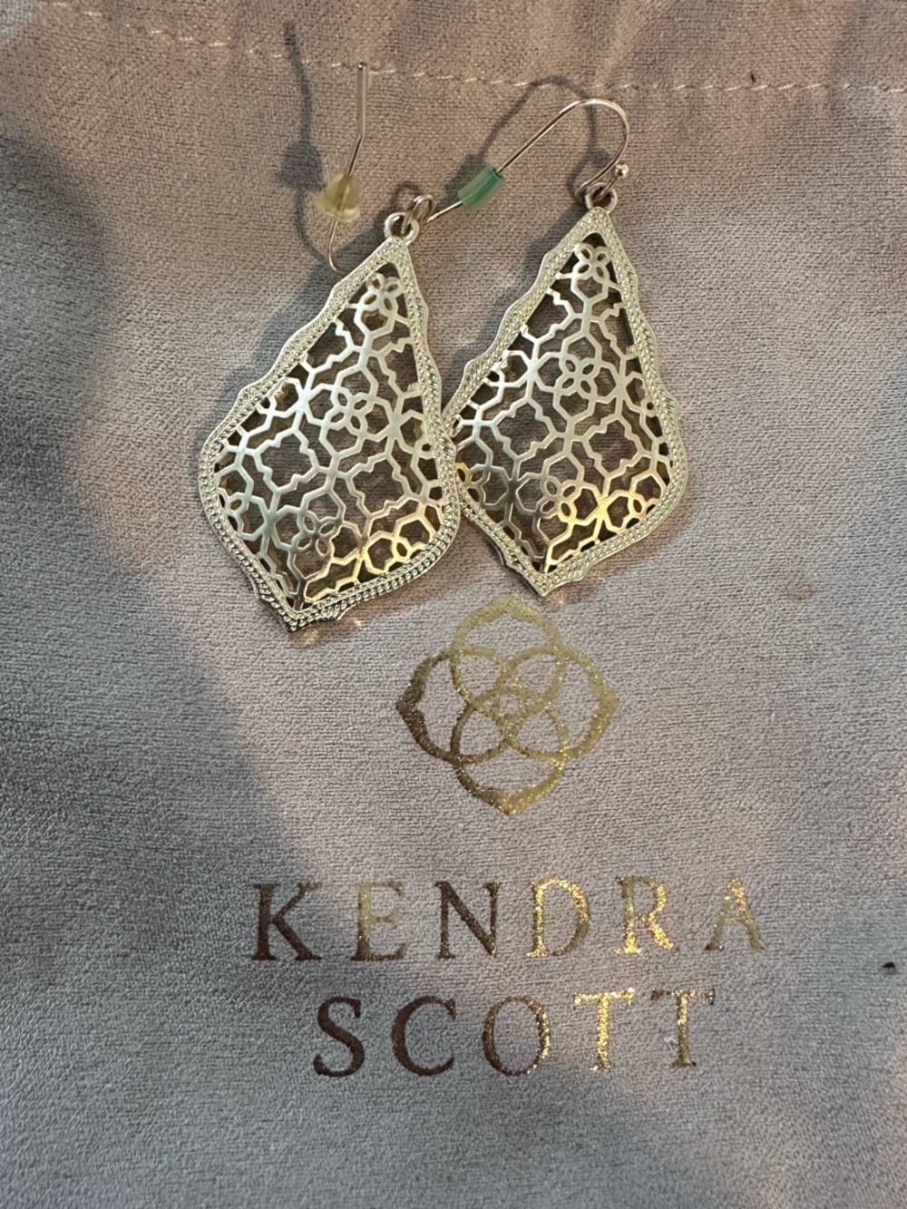 Kendra Scott Gold Filigree Teardrop Earrings - Picture 3 of 5